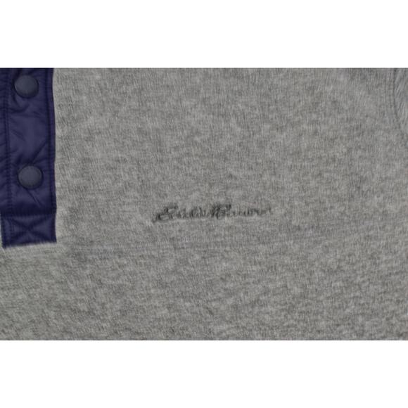 Eddie Bauer Men's Gray Fleece Snap Mock Neck Pullover Regular Size 2XL Polyester - Picture 5 of 8